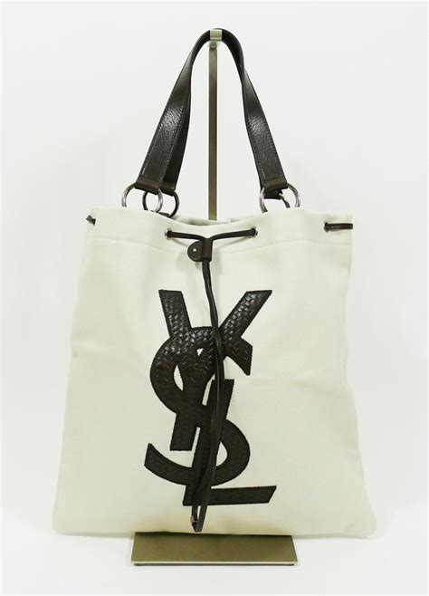 canvas tote bag ysl|YSL denim tote.